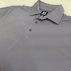 FootJoy Men's Short Sleeve Polo Purple Striped Size Large Lightweight Dry‎ Wick